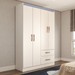 Guarda-Roupa Solteiro São Francisco 4 Portas 2 Gavetas Branco Flex - Panorama Móveis