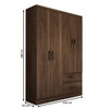 Guarda-Roupa Solteiro São Francisco 4 Portas 2 Gavetas Castanho - Panorama Móveis Móveis