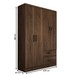 Guarda-Roupa Solteiro São Francisco 4 Portas 2 Gavetas Castanho - Panorama Móveis Móveis