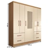 Guarda-Roupa Solteiro Virtuoso 5 Portas 4 Gavetas com Espelho Canelato Rústico/Natura Off White - Panorama Móveis