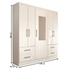 Guarda-Roupa Solteiro Virtuoso 5 Portas 4 Gavetas com Espelho Branco Brilho - Panorama Móveis