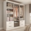 Guarda-Roupa Solteiro Virtuoso 5 Portas 4 Gavetas com Espelho Branco Brilho - Panorama Móveis