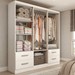 Guarda-Roupa Solteiro Virtuoso 5 Portas 4 Gavetas com Espelho Branco Brilho - Panorama Móveis