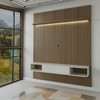 Painel para TV Até 75 Polegadas Colombo 1 Porta com Led Ripado 3d Pinho/Off White - Panorama Móveis