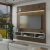 Painel para TV Até 75 Polegadas Colombo 1 Porta com Led Ripado 3d Pinho/Off White - Panorama Móveis