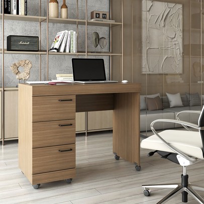 Mesa Escrivaninha Aspa 3 Gavetas Castanho - Panorama Móveis