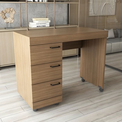 Mesa Escrivaninha Aspa 3 Gavetas Castanho - Panorama Móveis