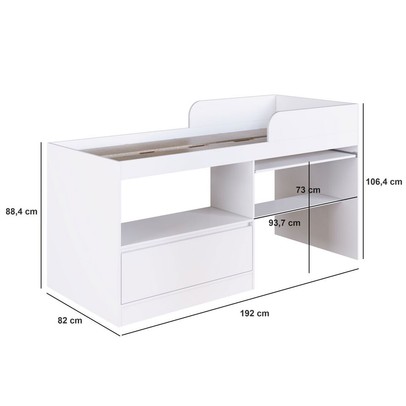 Cama Infantil Multifuncional Jacarta 1 Porta Branco - Art In Móveis