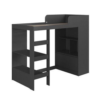 Cama Infantil Multifuncional Amsterdam 1 Porta Grafite - Art In Móveis