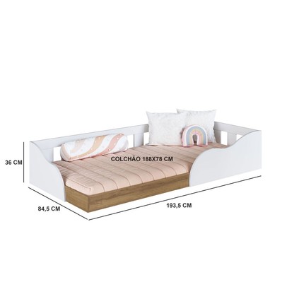 Cama Infantil Montessoriana Memphis Branco - Art In Móveis