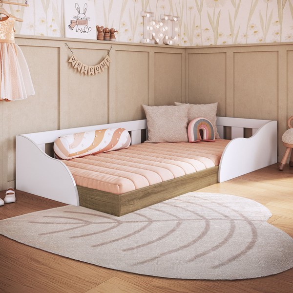 Cama Infantil Montessoriana Memphis Branco - Art In Móveis