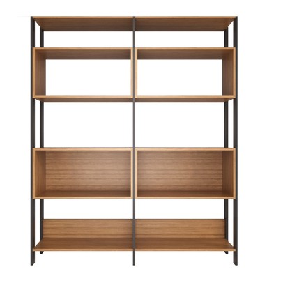 Estante para Livros 3005 2 Portas Montana/Preto - Quiditá Móveis