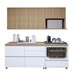 Cozinha Compacta Nuestra Cosas 4 Portas 5 Gavetas Ripado 100% Mdf Branco/Nature - Panorama Móveis