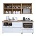 Cozinha Compacta Nuestra Cosas 4 Portas 5 Gavetas Ripado 100% Mdf Branco/Nature - Panorama Móveis