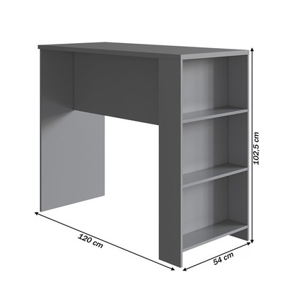 Bancada de Cozinha Luna 3 Prateleiras Cinza - Irm Móveis