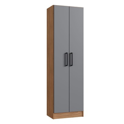 Armário Multiuso Milano 2 Portas 5 Prateleiras Freijó/Cinza - Irm Móveis