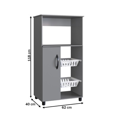 Armário de Cozinha Fruteira Kely 1 Porta Cinza - Irm Móveis