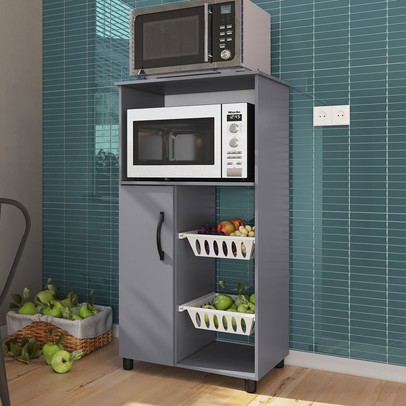 Armário de Cozinha Fruteira Kely 1 Porta Cinza - Irm Móveis