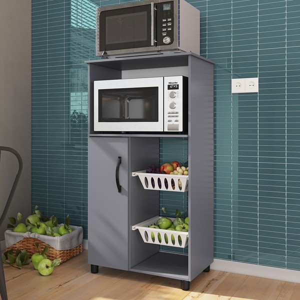 Armário de Cozinha Fruteira Kely 1 Porta Cinza - Irm Móveis