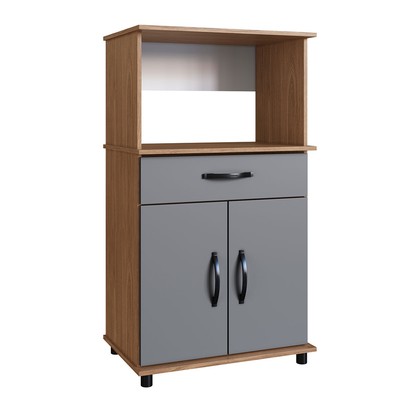 Armário de Cozinha Laura 2 Portas 1 Gaveta Cinza - Irm Móveis