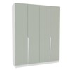 Guarda-Roupa Casal Porto 4 Portas 4 Gavetas Branco/Verde - Politorno