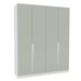 Guarda-Roupa Casal Porto 4 Portas 4 Gavetas Branco/Verde - Politorno