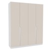 Guarda-Roupa Casal Porto 4 Portas 4 Gavetas Branco/Creme - Politorno