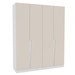 Guarda-Roupa Casal Porto 4 Portas 4 Gavetas Branco/Creme - Politorno