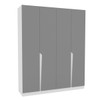 Guarda-Roupa Casal Porto 4 Portas 4 Gavetas Branco/Cinza - Politorno
