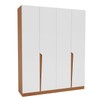 Guarda-Roupa Casal Porto 4 Portas 4 Gavetas Freijó/Branco - Politorno