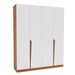 Guarda-Roupa Casal Porto 4 Portas 4 Gavetas Freijó/Branco - Politorno