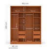 Guarda-Roupa Casal Porto 4 Portas 4 Gavetas Freijó/Branco - Politorno