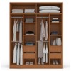 Guarda-Roupa Casal Porto 4 Portas 4 Gavetas Freijó/Branco - Politorno