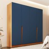 Guarda-Roupa Casal Porto 4 Portas 4 Gavetas Freijó/Azul - Politorno