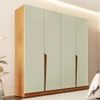 Guarda-Roupa Casal Porto 4 Portas 4 Gavetas Freijó/Verde - Politorno