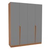 Guarda-Roupa Casal Porto 4 Portas 4 Gavetas Freijó/Cinza - Politorno