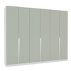 Guarda-Roupa Casal Porto 6 Portas 4 Gavetas Branco/Verde - Politorno