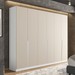 Guarda-Roupa Casal Porto 6 Portas 4 Gavetas Branco/Creme - Politorno