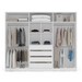 Guarda-Roupa Casal Porto 6 Portas 4 Gavetas Branco/Creme - Politorno