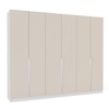 Guarda-Roupa Casal Porto 6 Portas 4 Gavetas Branco/Creme - Politorno