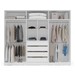 Guarda-Roupa Casal Porto 6 Portas 4 Gavetas Branco/Cinza - Politorno