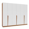 Guarda-Roupa Casal Porto 6 Portas 4 Gavetas Freijó/Branco - Politorno