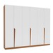 Guarda-Roupa Casal Porto 6 Portas 4 Gavetas Freijó/Branco - Politorno