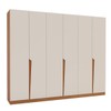 Guarda-Roupa Casal Porto 6 Portas 4 Gavetas Freijó/Creme - Politorno