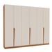 Guarda-Roupa Casal Porto 6 Portas 4 Gavetas Freijó/Creme - Politorno