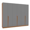 Guarda-Roupa Casal Porto 6 Portas 4 Gavetas Freijó/Cinza - Politorno