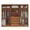 Guarda-Roupa Casal Porto 6 Portas 4 Gavetas Freijó/Cinza - Politorno