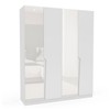 Guarda-Roupa Casal Porto 4 Portas 4 Gavetas com Espelho Branco - Politorno