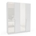 Guarda-Roupa Casal Porto 4 Portas 4 Gavetas com Espelho Branco - Politorno