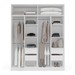 Guarda-Roupa Casal Porto 4 Portas 4 Gavetas com Espelho Branco - Politorno